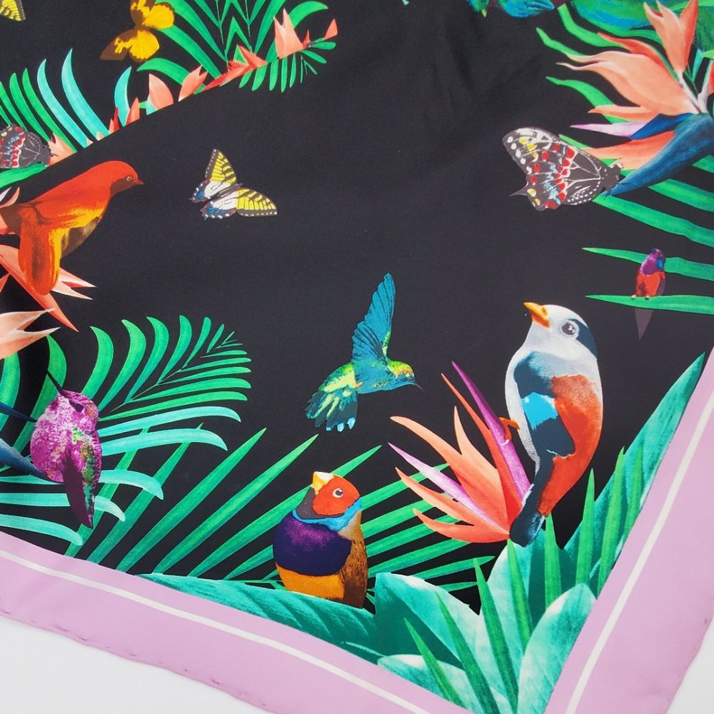 Echo 100% Silk Large Square Scarf Birds of Paradise